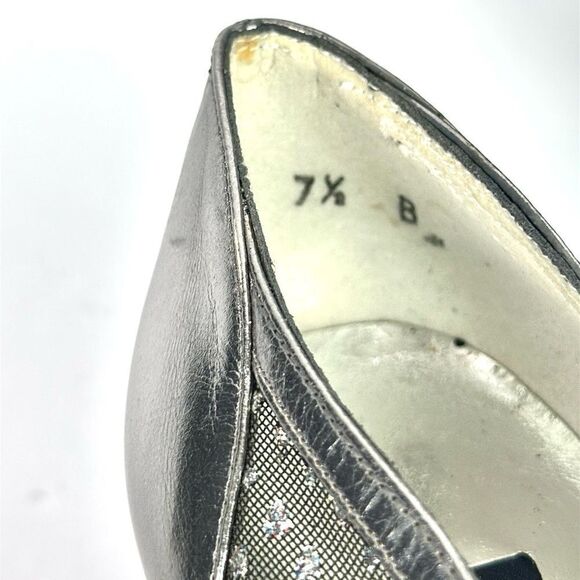 Stuart Weitzman for Neiman Marcus Vintage Sheer Silver Pumps Heels US 7,5 - Picture 15 of 16